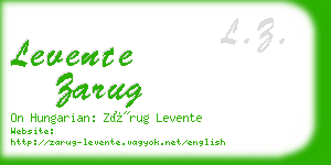 levente zarug business card